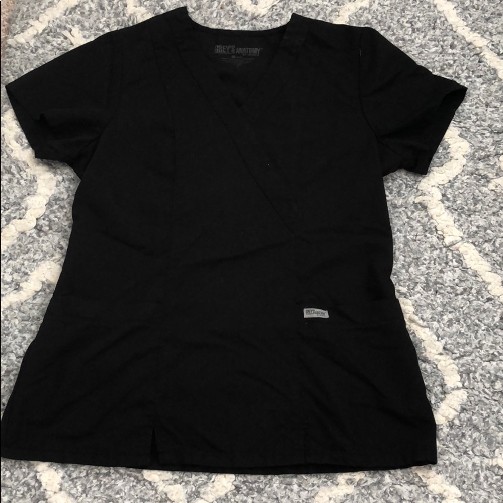 Greys Anatomy Black Scrub Top